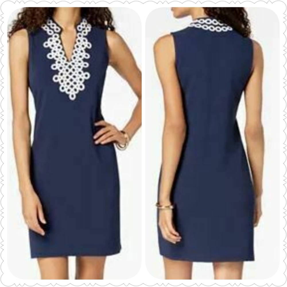 Charter Club Size Med Navy and White Knit Shift Dress Nautical NWT